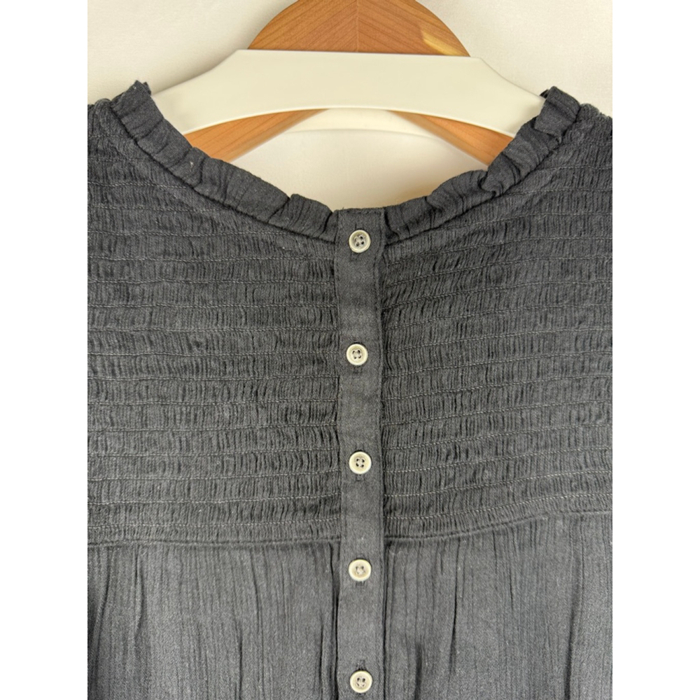 Women's Caslon Smocked Blouse Black Size XL - Picture 7 of 8